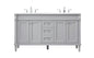 60 inch double bathroom vanity in grey