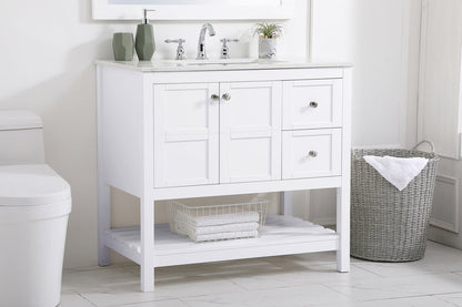 36 inch Single Bathroom Vanity in White