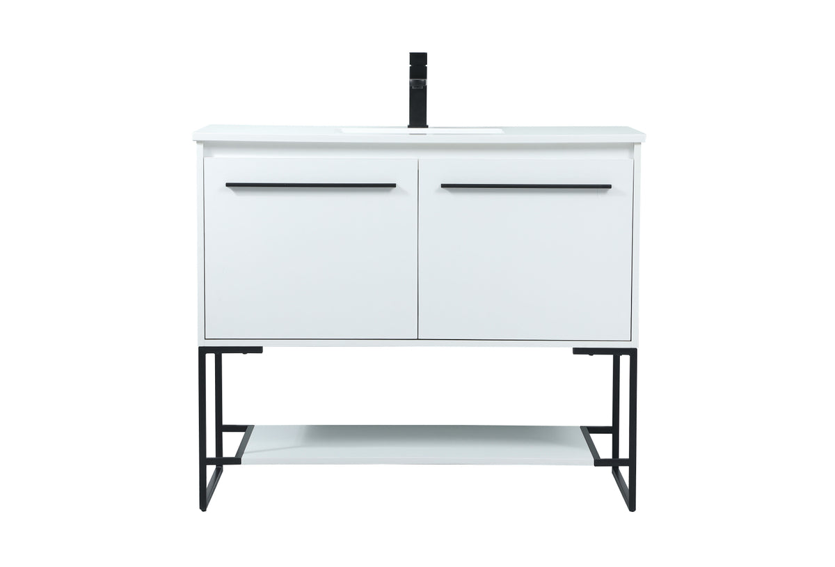 40 inch Single bathroom vanity in white