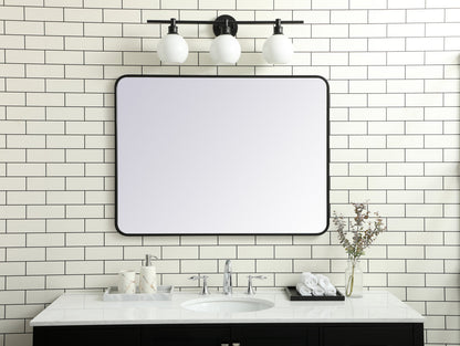 Soft corner metal rectangular mirror 30x40 inch in Black