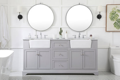 72 inch double bathroom vanity in grey