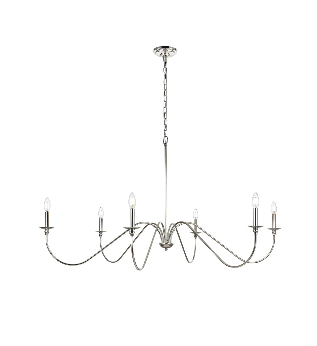 Rohan 54 inch chandelier in Polished Nickel