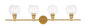 Collier 4 light Brass and Clear glass Wall sconce