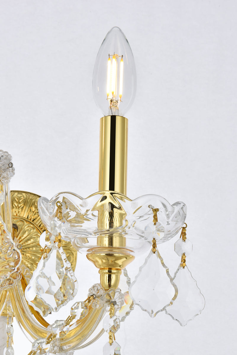 Maria Theresa 2 light Gold Wall Sconce Clear Royal Cut Crystal