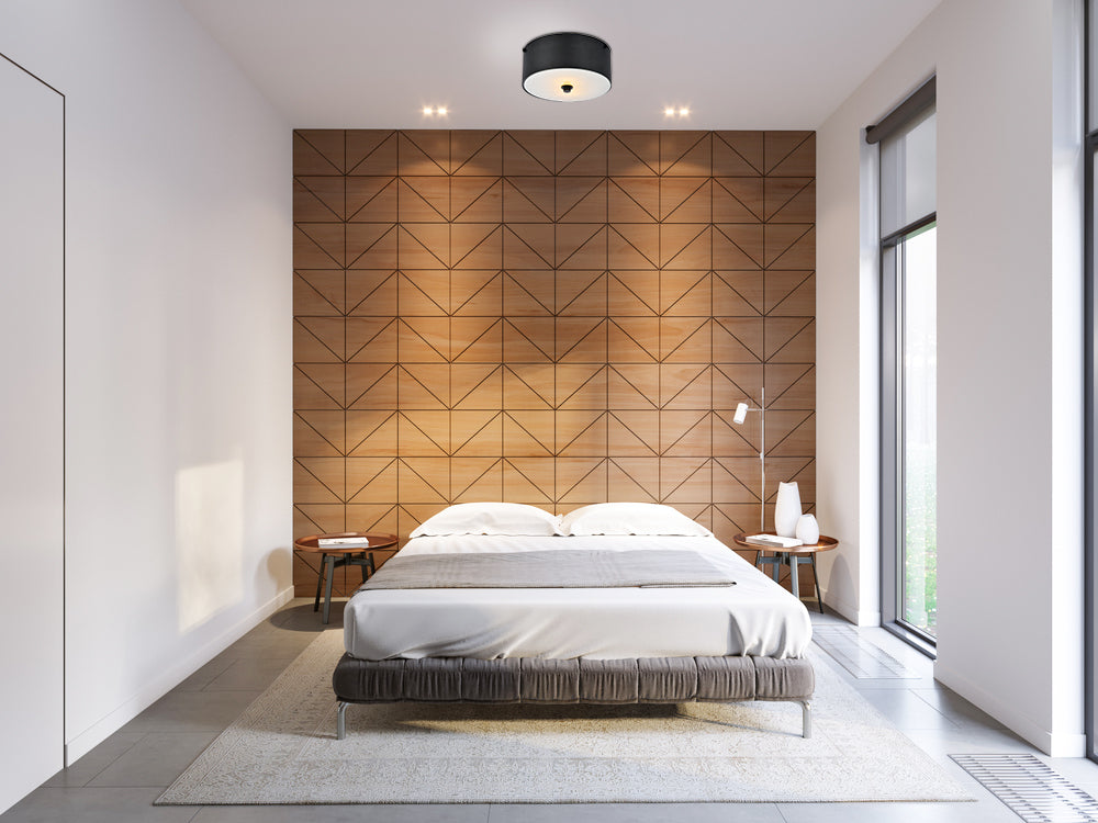 Hazen 2 light 12 inch Flat Black flush mount