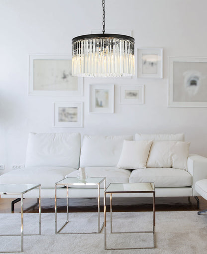 Sydney 8 light Matte Black Chandelier Clear Royal Cut Crystal