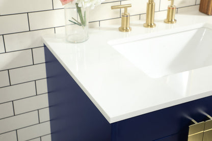 32 inch Single bathroom vanity in blue