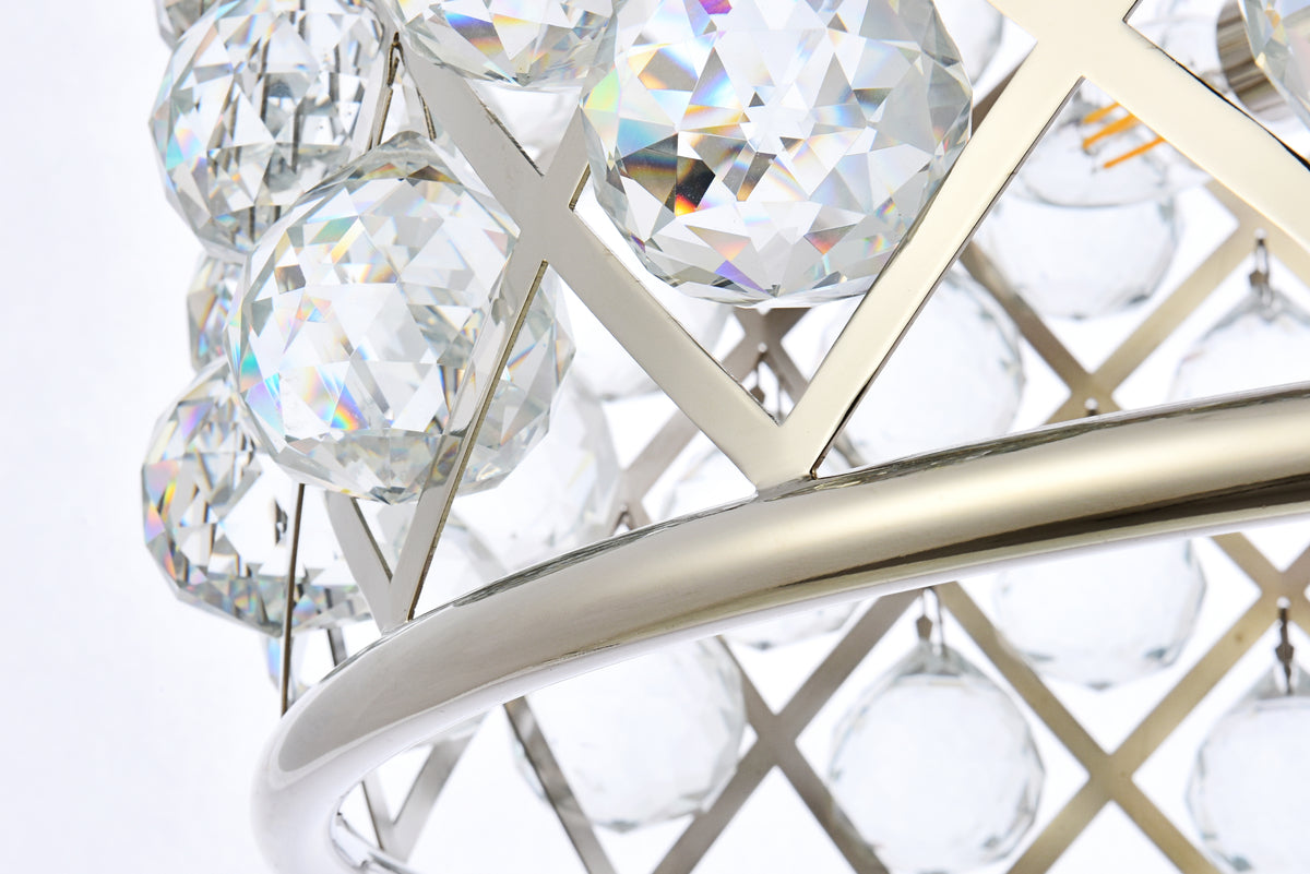 Madison 6 light polished nickel Pendant Clear Royal Cut Crystal