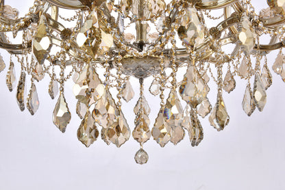 Maria Theresa 36 light Golden Teak Chandelier Golden Teak (Smoky) Royal Cut Crystal
