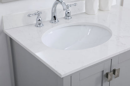 32 inch Single Bathroom Vanity in Gray with Backsplash