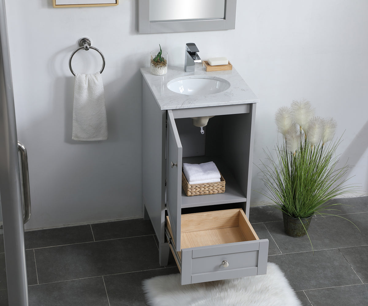 18 inch Single Bathroom Vanity in Grey