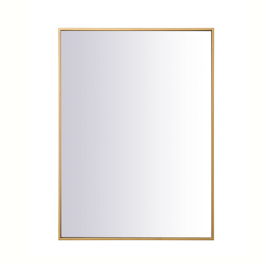 Metal frame rectangle mirror 27 inch in Brass