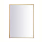 Metal frame rectangle mirror 27 inch in Brass