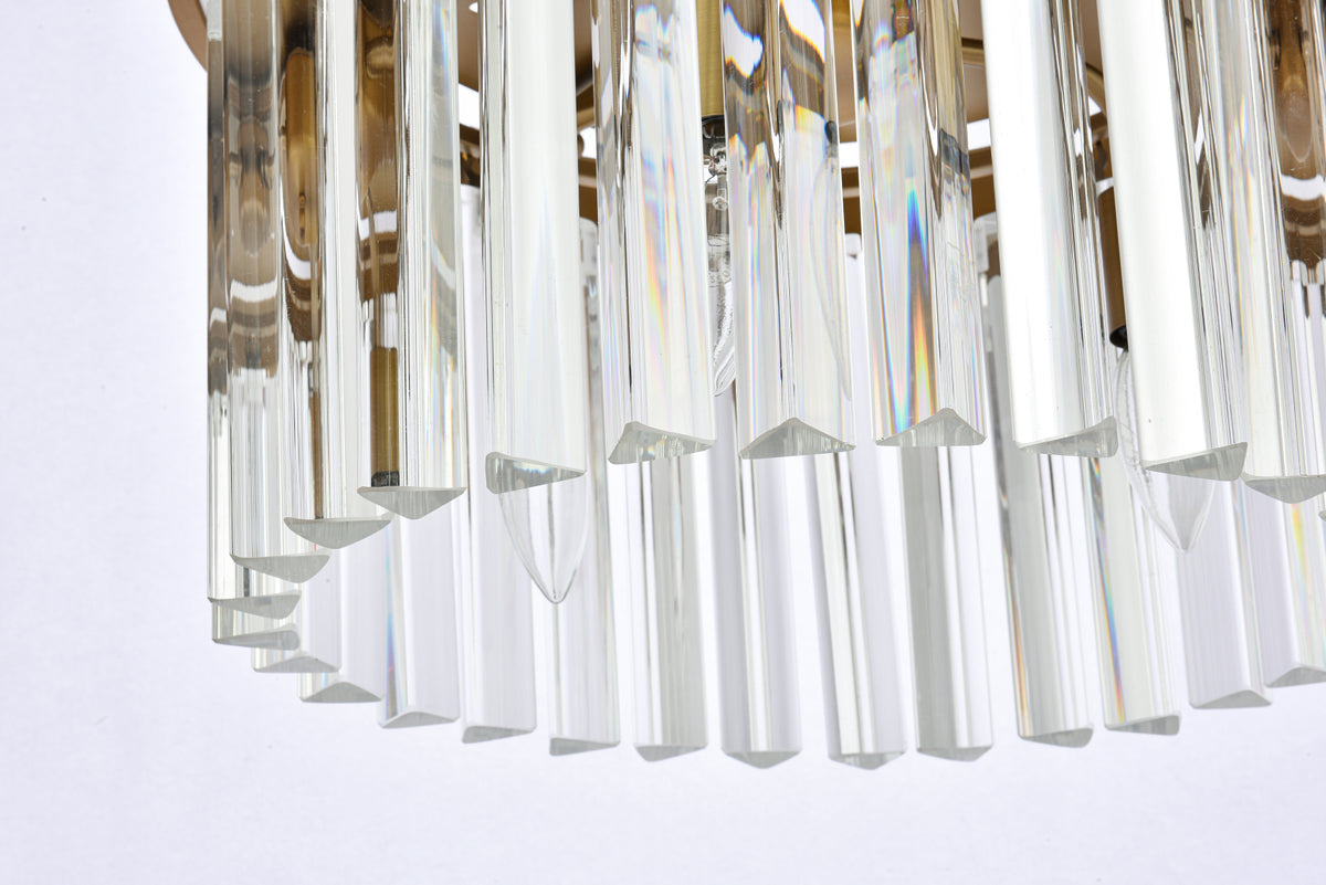 Sydney 16 inch round crystal pendant in satin gold