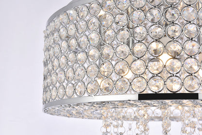 Amelie 6 light Chrome Pendant Clear Royal Cut Crystal