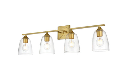 Harris 4 light Brass and Clear Bath Sconce