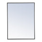 Metal frame Rectangle Mirror 24 inch Black finish