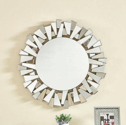 Sparkle 39.5 in. Contemporary Round Mirror in Clear