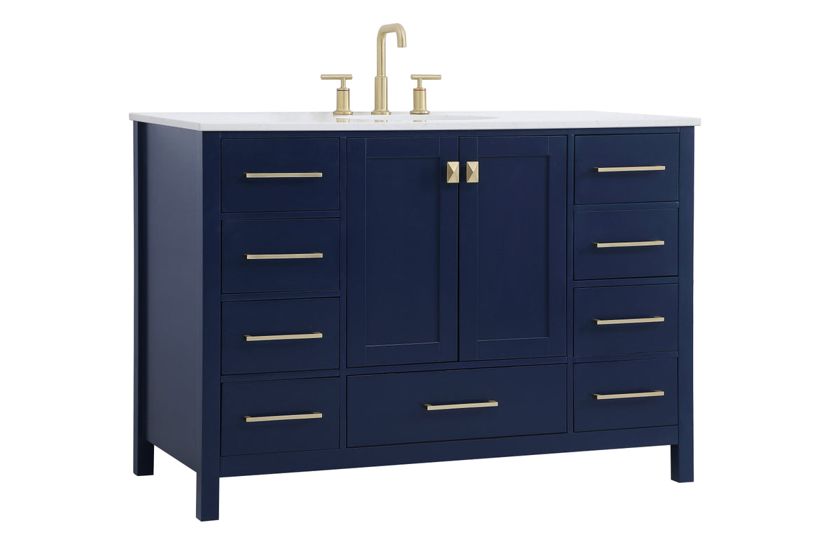 48 inch Single Bathroom Vanity in Blue