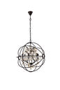 Geneva 6 light Dark Bronze Chandelier Golden Teak (Smoky) Royal Cut crystal