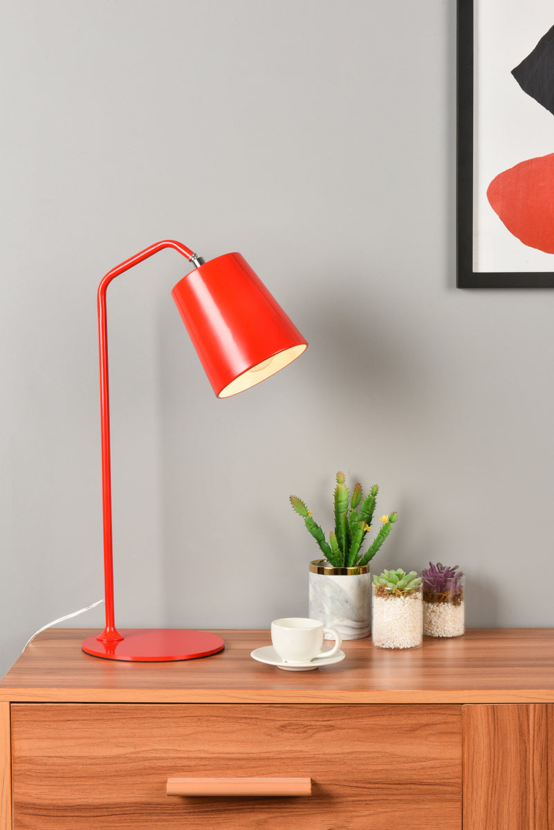 Leroy 1 light red table lamp