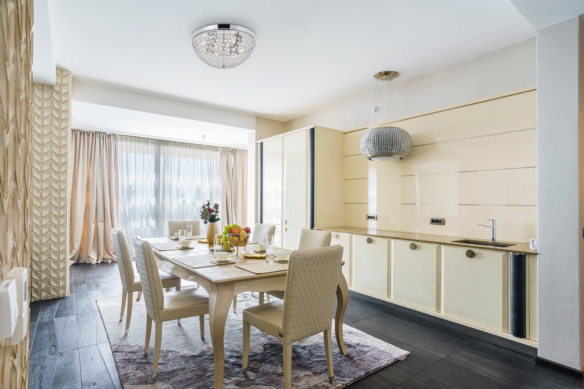 Taye 4 light Chrome Flush Mount