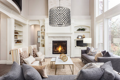 Madison 12 light polished nickel Chandelier Silver Shade (Grey) Royal Cut Crystal