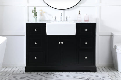 48 inch Single bathroom vanity in black