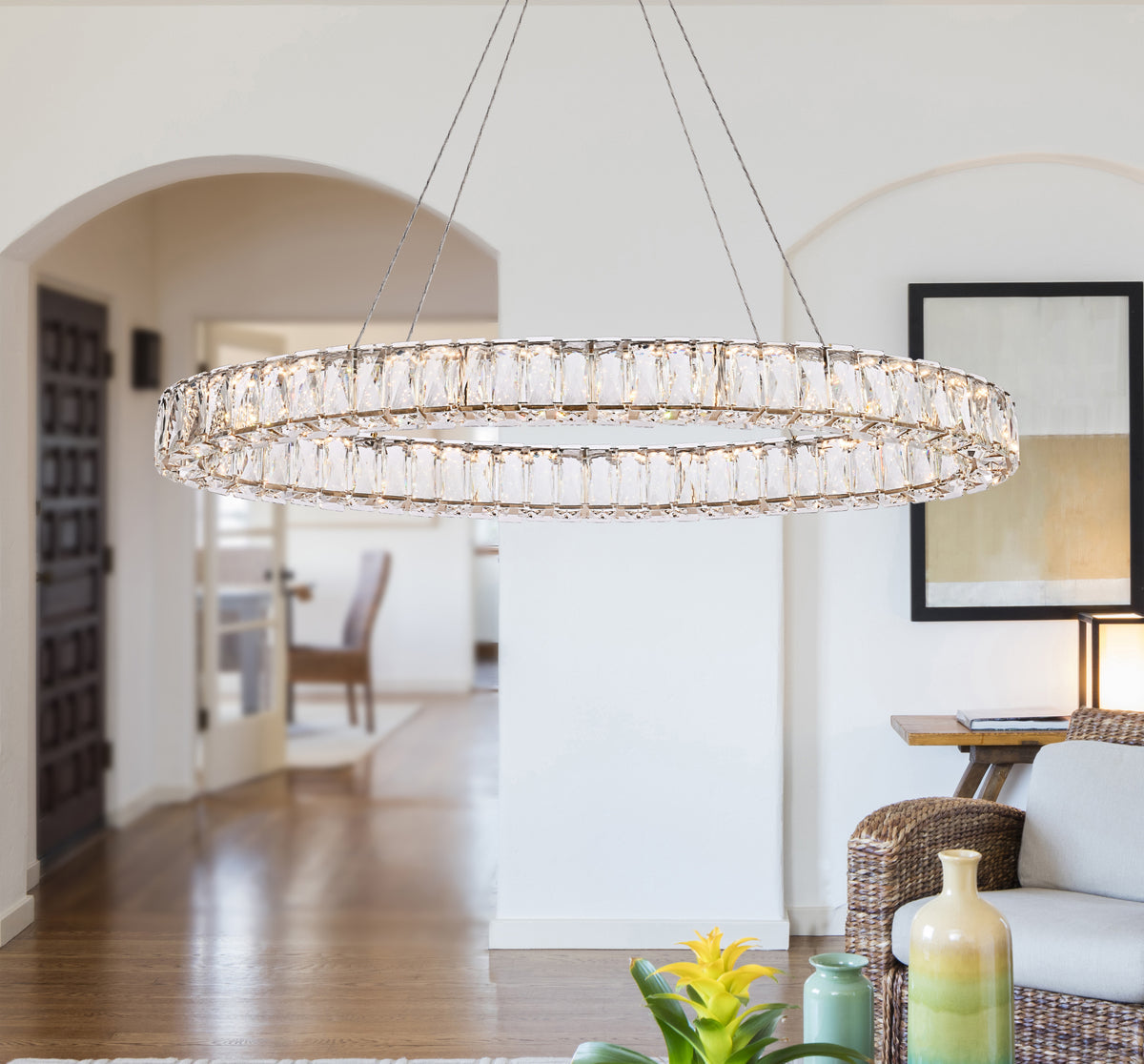 Monroe 36 inch LED oval Single pendant in gold