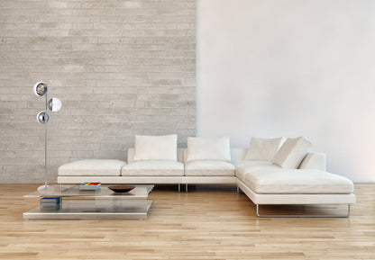 Eclipse 3 Lights Chrome Floor Lamp With Clear Glass