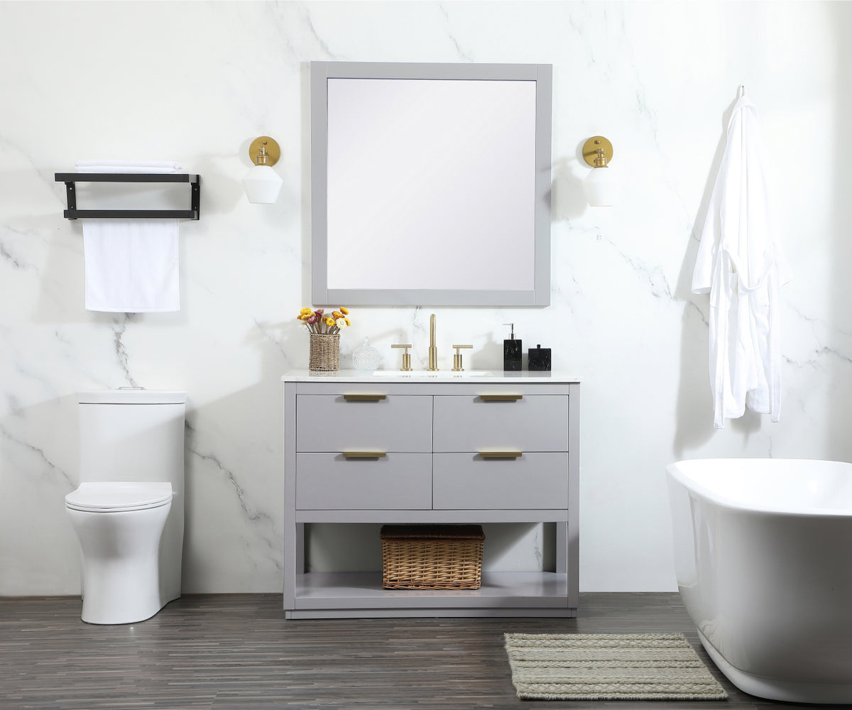 42 inch Single bathroom vanity in grey