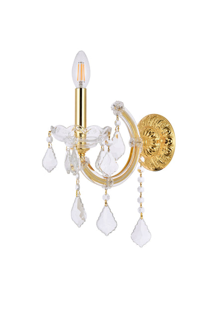 Maria Theresa 1 light Gold Wall Sconce Clear Royal Cut Crystal