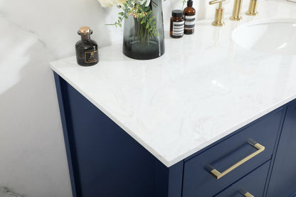 60 inch Single bathroom vanity in blue