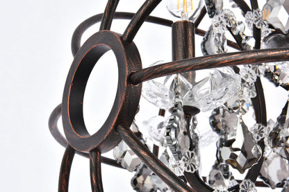 Geneva 5 light dark bronze Pendant Silver Shade (Grey) Royal Cut crystal