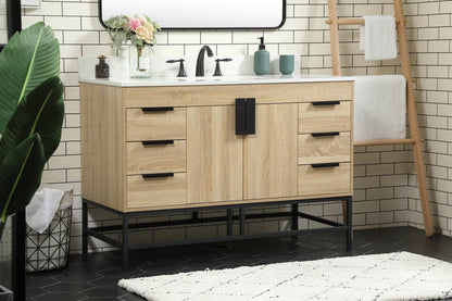 48 inch Single bathroom vanity in mango wood with backsplash