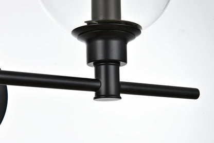 Jaelynn 4 light Black and Clear Bath Sconce