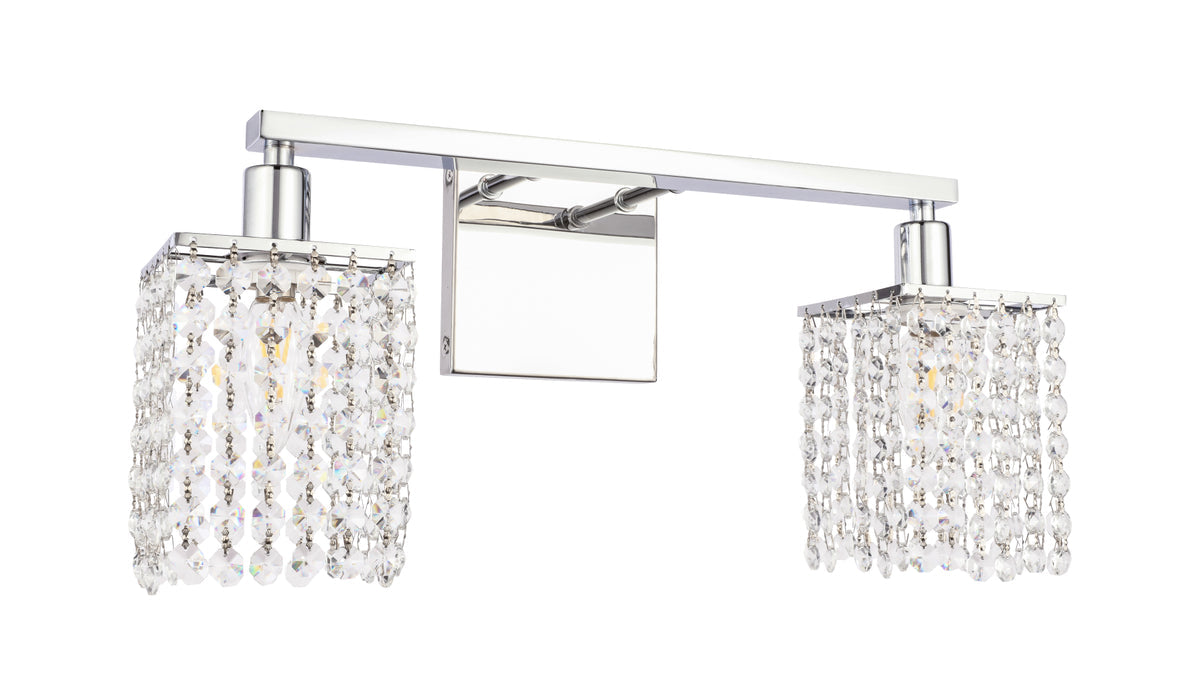 Phineas 2 light Chrome and Clear Crystals wall sconce