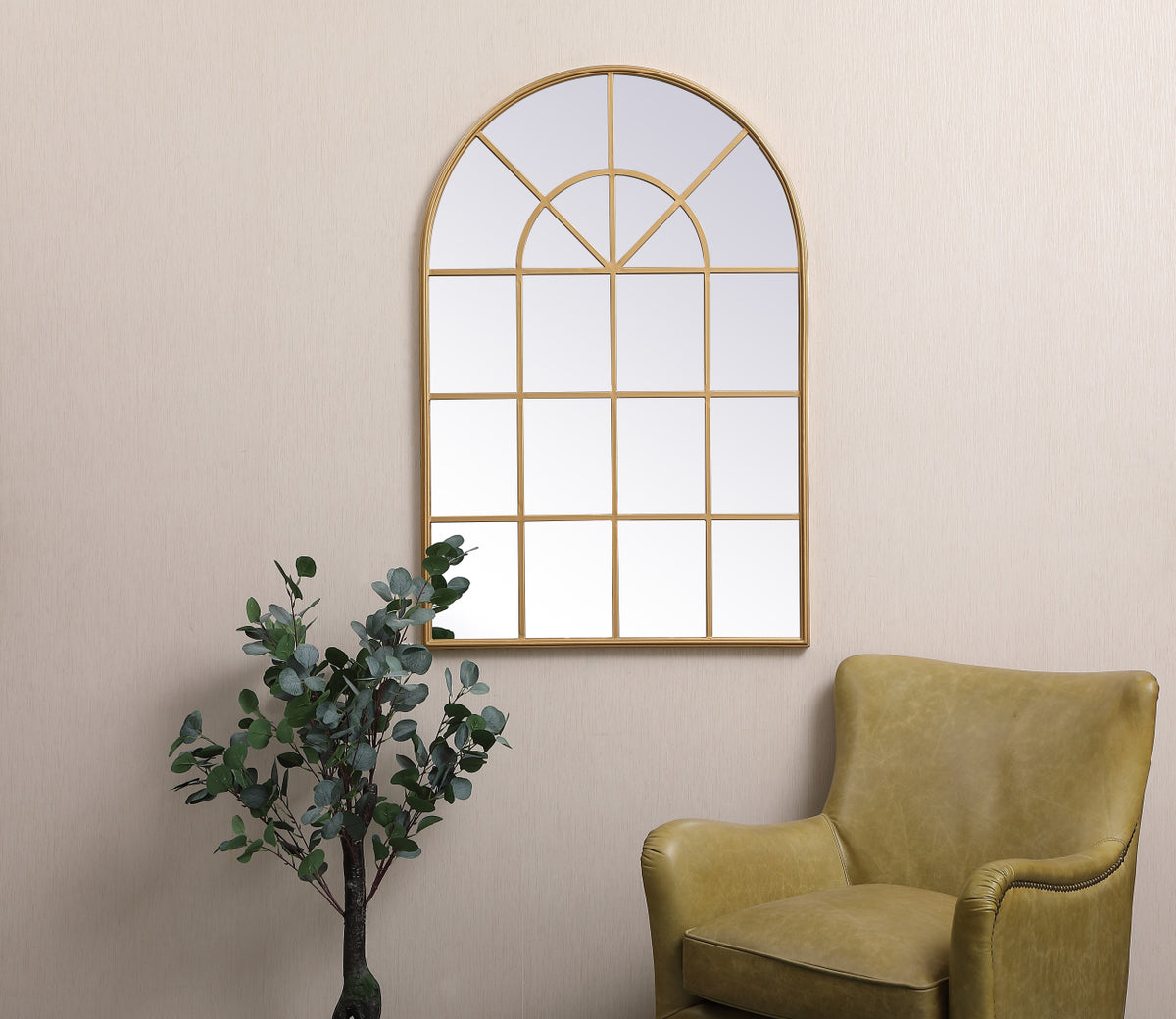 Metal frame rectangle mirror 14x28 inch in Brass