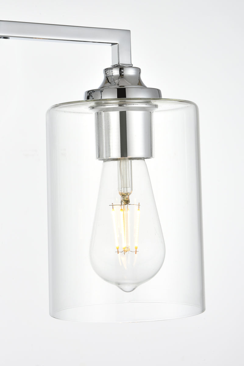 Mayson 3 light Chrome and Clear Bath Sconce