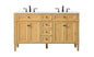 60 inch double bathroom vanity in natural wood
