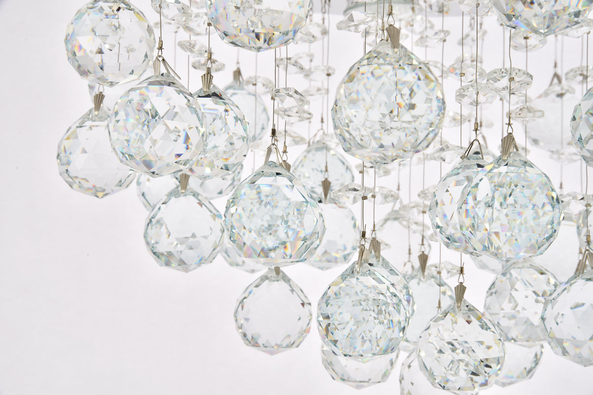 Galaxy 4 light Chrome Flush Mount Clear Royal Cut Crystal