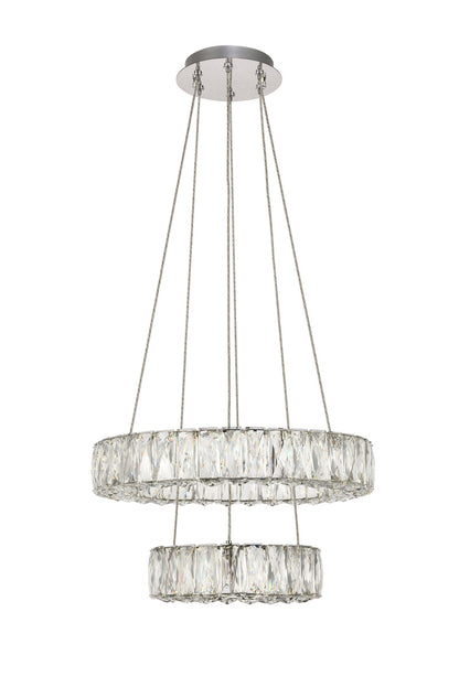 Monroe Integrated LED chip light Chrome Pendant Clear Royal Cut Crystal