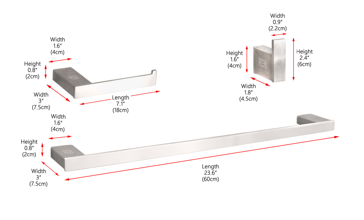 Sofia 3-Piece Bathroom Hardware Set in Brushed Nickel