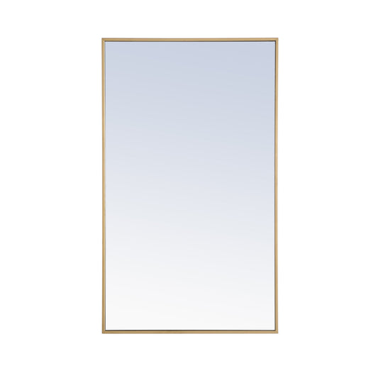 Metal frame Rectangle Mirror 24 inch Brass