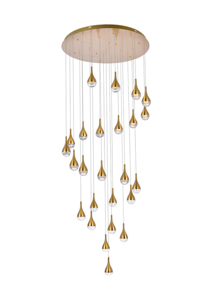 Amherst 42 inch LED chandelier in satin gold