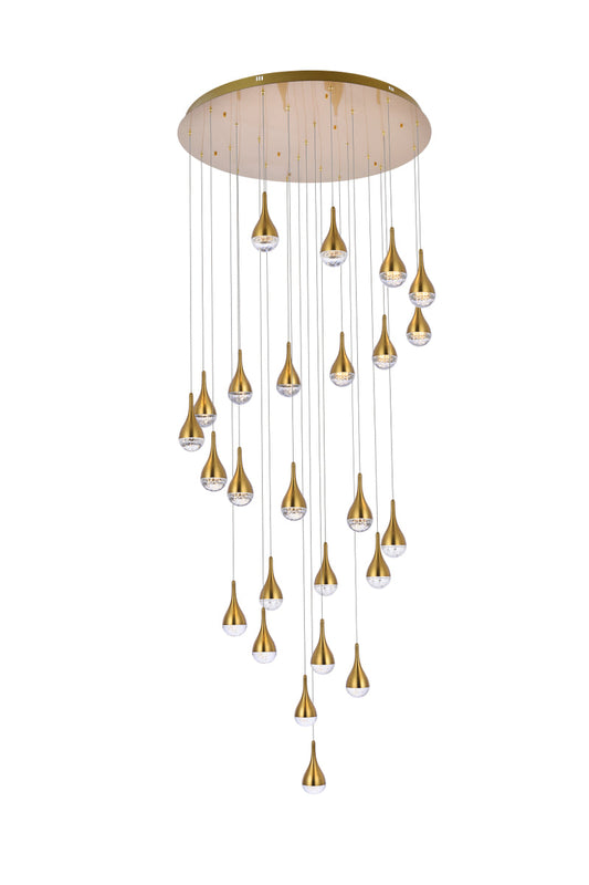 Amherst 42 inch LED chandelier in satin gold