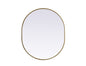 Metal Frame Oval Mirror 30x36 Inch in Brass