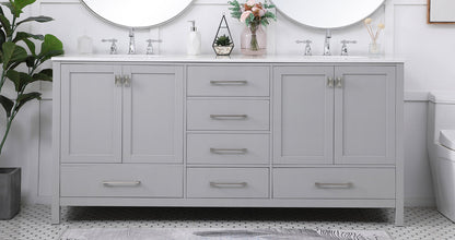 72 inch Double Bathroom Vanity in Gray
