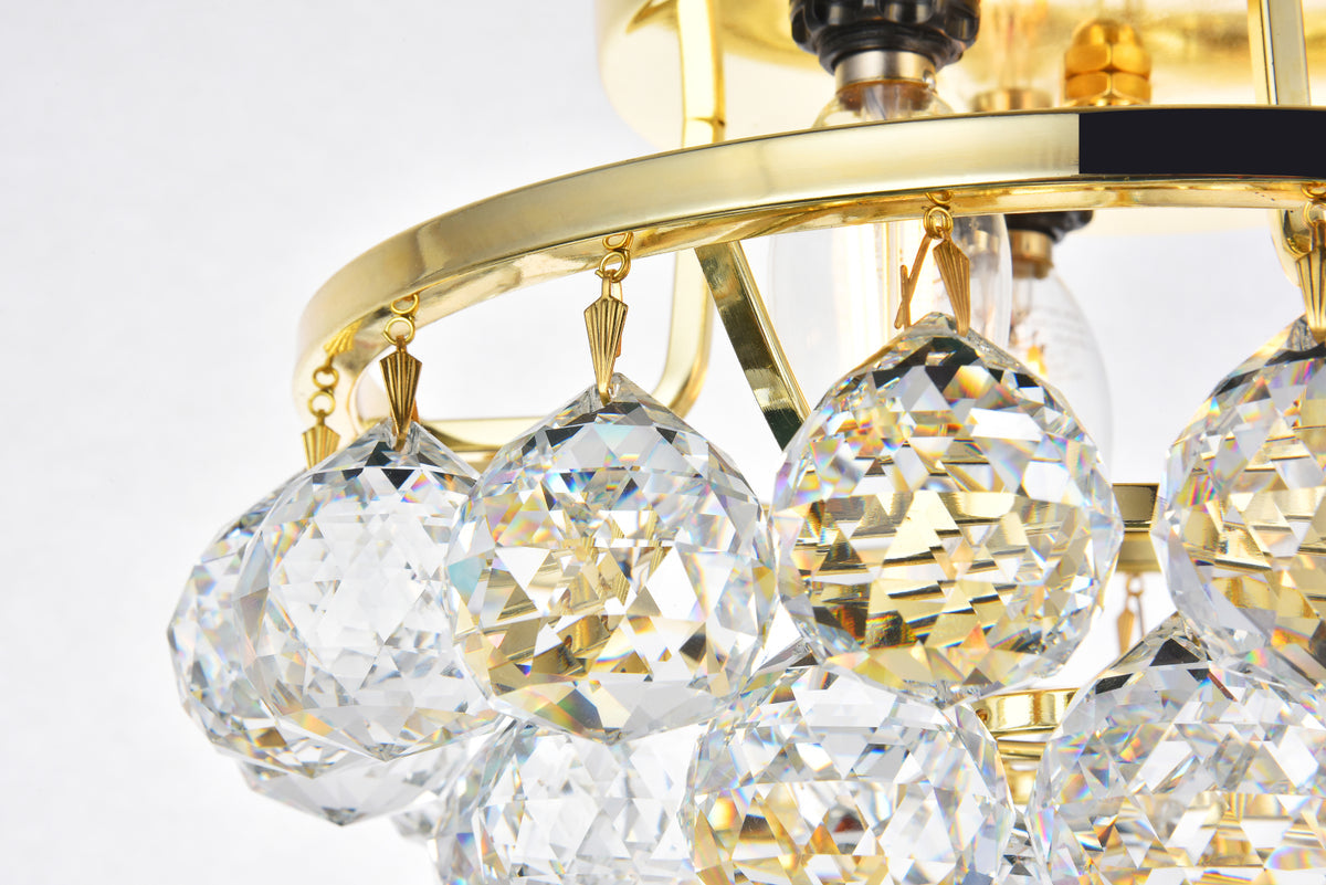 Corona 3 light Chrome Flush Mount Clear Royal Cut Crystal