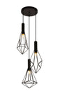 Jago Collection Pendant D16.0 H30.4 Lt:3 Black Finish
